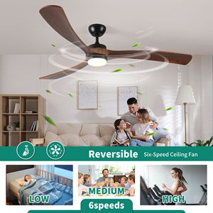 Ventilador de Techo Moderno de Madera Sólida de 72 Pulgadas con 3 Aspas de Madera, Control Remoto, Luces, para Interiores y Exteriores, Duradero y Elegante - Product Image 2