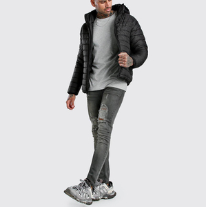 Custom Winter Quilted Puffer <b>Jacket</b> Men Wholesale Canvas Zipper Closure Plus Size Regular <b>Waterproof</b> <b>Padded</b> Print - Product Image 2