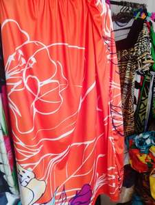Robe longue personnalisée à imprimé floral style ethnique des îles d'Asie-Pacifique, sans manches, épaules dénudées, pour adulte, collection Lockdown - Product Image 2