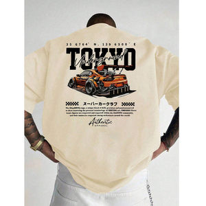 Camiseta Moderna de Alta Calidad para Hombre, Talla Grande, Manga Corta, Estilo Urbano, Personalizada, Algodón Grueso, Venta al Por Mayor OEM - Product Image 5