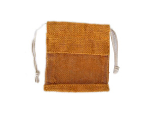 Wholesale Personalized Jute <b>Drawstring</b> Clear PVC Window <b>Pouch</b> Gift Bags Christmas Logo Promotional Washable Medium Size - Product Image 6