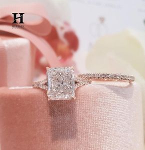Anillo de diamantes con cojín alargado y pavé, conjunto de dos piezas con vástago dividido y múltiples filas, joyería llamativa para boda para mujer - Product Image 2