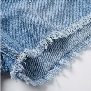 Shorts en jean pour femme, ourlet brut, strass, décontracté, respirant, streetwear, tenue d'été, couleur personnalisable, vêtement tendance de qualité supérieure - Product Image 6