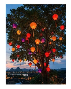 Handmade Vietnamese Silk <b>Lanterns</b> Traditional Hanging <b>Lanterns</b> for Wedding Decor - Product Image 1