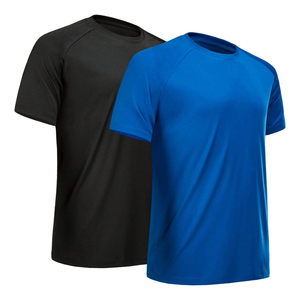 T-shirt en tricot à manches courtes pour homme, col rond, couleur unie, coupe classique, séchage rapide, polyester, décontracté, blanc, rouge, bleu, gris, noir, gym - Product Image 5