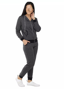 Conjunto Deportivo de 2 Piezas para Mujer, Corte Ajustado, Invierno 2026, Sudadera con Logotipo Personalizado, Pantalones Deportivos para Gimnasio, Transpirable, 65% Algodón - Product Image 3