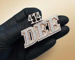 Pendentif personnalisé en moissanite VVS avec initiale, en argent 925, style hip-hop, bicolore, idéal pour les cadeaux d'anniversaire - Product Image 3