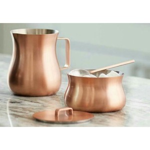 Juego de Cubitera de Cobre con Tapa y Pinzas, Recipiente Redondo de Metal Aislado para Bebidas - Product Image 1