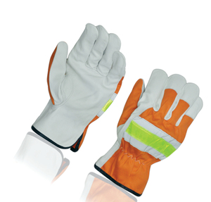 Gants de sécurité en cuir avec paume haute visibilité et bande réfléchissante, respirants et flexibles, pour usage général en salle blanche - Product Image 6