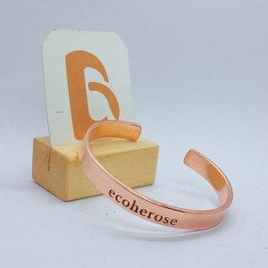 <b>Copper</b> Cuff Bracelet with Magnets Custom Engraving Unisex Classic Jewelry for Daily Wear and Gifting - Product Image 5