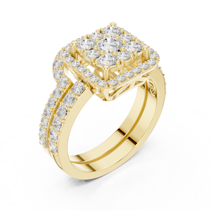 แหวนทองคำแท้ 14k ทรงกลม ประดับเพชรแล็บโกรว์ สำหรับผู้หญิง สวมใส่ได้ทุกวัน สามารถสวมซ้อนกับแหวนวงอื่นได้ - Product Image 3