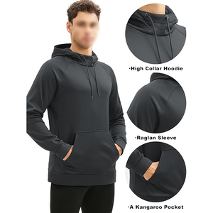 Oversized Sports Hoodie <b>Men</b> Drop Shoulder French Terry Relaxed Fit Gym Training Running Hooded <b>Sweatshirt</b> Streetwear - Product Image 2