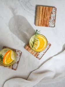 Joint de résine transparente bonne qualité bois caboteur vaisselle article noël vintage luxe espace sous-verres en bois - Product Image 2