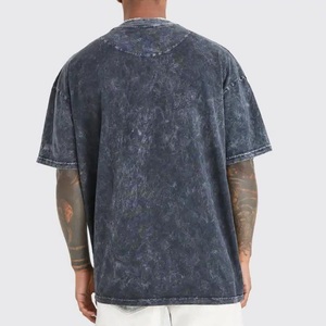 T-shirt délavé à l'acide pour homme, livraison rapide, faible MOQ, vente en gros de vêtements pour homme, t-shirt en coton épais délavé à l'acide - Product Image 1
