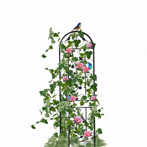 Panneaux de treillis de jardin en fer forgé pour plantes grimpantes, légumes et fleurs, avec revêtement en poudre, conception 3D personnalisée de KHP Vietnam - Product Image 1
