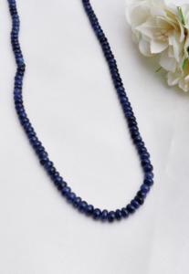 ลูกปัดไพลินสีน้ำเงินธรรมชาติขัดเรียบสำหรับทำเครื่องประดับอัญมณีชั้นดี สร้อยคอ - Product Image 5