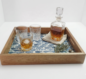 Best Selling High Quality Handcrafted MOP <b>Tray</b> New Serving <b>Tray</b> Beautiful Tea <b>Tray</b> Wooden Decor <b>Tray</b> <b>Table</b> Decor - Product Image 3