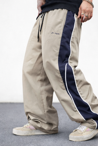 Custom Breathable Oxford Fabric Eco-Friendly <b>Nylon</b> Track Pants Men Streetwear Loose Fit <b>Jogger</b> Pants Multi-Pocket Side Piping - Product Image 4