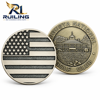 Pièces commémoratives personnalisées OEM, pièces en métal avec logo, pièces en alliage de zinc, fabricant de pièces souvenir, médaille commémorative de golf rétro, cadeau de golf