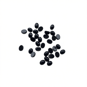 Onyx noir naturel ovale cabochon, pierre précieuse en vrac 4mm-5mm calibrée pour la fabrication de bijoux, vente en gros - Product Image 2