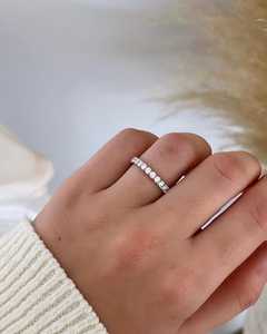 Anillo de Eternidad con Diamante Cultivado en Laboratorio de 1 Quilate, Oro Sólido de 14K/18K, Anillo de Boda Clásico, Anillo Apilable para Aniversario, para Mujer - Product Image 2