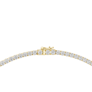 Collier tennis en or jaune avec diamants ronds de laboratoire pour femmes |   Bijoux de mariage classiques de luxe, cadeau de mariage - Product Image 2