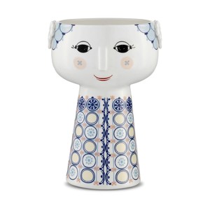Hand-Painted Ceramic Face Planter <b>Vase</b> Wholesale | Moradabad Pottery - Product Image 1
