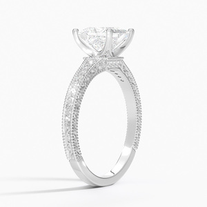 Anillo BOJ 0129 con Corte Princesa, Plata 925, Anillo Solitario de Lujo con Engaste de Puntas Hudson, Diamante de 2ct, Color D, VVS1, Moissanita, Certificado GRA - Product Image 3