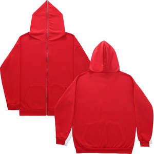 Sudadera con capucha personalizada de alta calidad con logo serigrafiado, sudadera extragrande de algodón con doble cremallera, sudadera con capucha de cremallera completa para hombre - Product Image 4