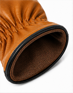 Guantes de moda de piel de cordero de corte ajustado para mujer, guantes cálidos de invierno para escribir mensajes con pantalla táctil, nuevo diseño con logotipo - Product Image 3