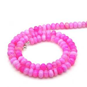 Collar de ópalo rosa natural liso con cuentas de 7-8 mm, gargantilla de cuentas, joyería de moda para fiestas, para mujer, venta al por mayor. - Product Image 5