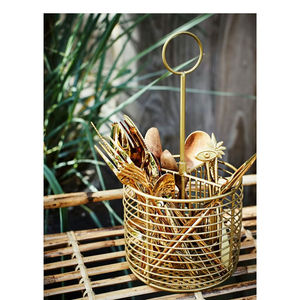 Decorative Rustic Metal <b>Cutlery</b> Holder Perfect For Farmhouse Kitchen And Dining Decor Styles - Product Image 1