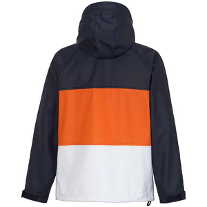 Men's <b>Red</b> Canvas <b>Waterproof</b> Hooded Rain <b>Jacket</b> Zip Fly Stand Collar Winter Outdoor Regular Fit Left Sleeve Logo 100% Polyester - Product Image 2