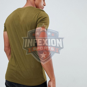 Camiseta de Manga Larga para Hombre, Cuello Redondo, Color Verde Oliva Sólido, Corte Ajustado, Informal, Tejido de Punto, Algodón - Product Image 4