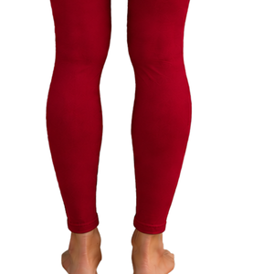 Pantalon d'équitation pour femme rouge cramoisi, taille haute, extensible, avec grip aux genoux, pour l'entraînement et la compétition - Product Image 4