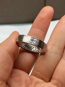 แหวนแต่งงานฮิปฮอปแบบมินิมอล BantiJewels เงินแท้ 925 ประดับเพชรโมอิสซาไนต์ทรงบริลเลียนต์ ชุบโรเดียม GRA - Product Image 6