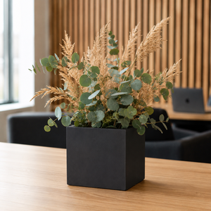 Bulk Order Graphite Fiberglass <b>Box</b> Cube Flower Planter Matte Stone Finish Home Balcony 5 Size Set 30-70cm - Product Image 6