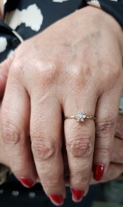 0.14 CT <b>Cluster</b> Lab Grown Diamond Ring in 18K Gold for Women | Trendy IGI Certified Engagement Ring | Elegant Floral Design - Product Image 2