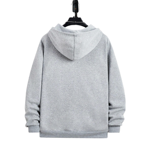 Sudadera con capucha de forro polar para hombre, con cremallera, informal, de manga larga, con cordón, bolsillos tipo canguro, puños y dobladillo acanalados, corte holgado, 100% algodón - Product Image 2