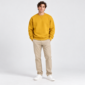 Sweat-shirt OEM pour homme, streetwear, en tissu éponge, coupe classique, vêtements de sport, tricot, fabricant, col montant, automne-hiver - Product Image 5