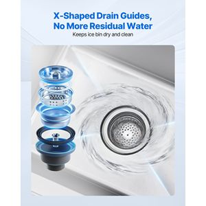 Contenitore per Ghiaccio in Acciaio Inox per Cucina Commerciale, Capacità Massima 29,6 Qt, Coperchio Scorrevole, 12 X 19 X 33 Pollici, Portabottiglie - Product Image 4