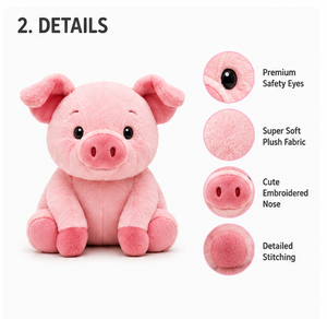 ตุ๊กตาหมูน่ารัก หมูของเล่นนุ่ม หมูตุ๊กตาขนนุ่ม ของเล่นหมูเด็ก หมูบีบได้ ตุ๊กตาหมูสีชมพู การ์ตูนหมู ของขวัญเด็ก ของตกแต่งห้องเด็ก ตุ๊กตาขนนุ่ม - Product Image 3
