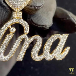 Custom Cursive <b>Name</b> Necklace Iced Out Moissanite Diamond Pendant Luxury Jewelry <b>Chain</b> - Product Image 3