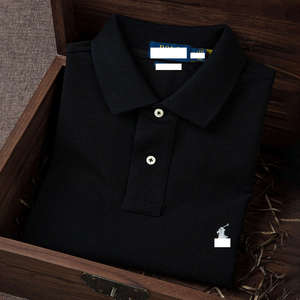 Chemise d'été formelle haut de gamme pour homme, en pur coton tricoté, respirante, à col, avec broderie d'animaux à petits motifs, style business - Product Image 1
