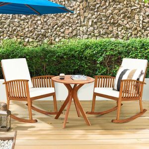 Outdoor Round Solid <b>Wood</b> Bistro <b>Table</b> 27 Inch for Patio and <b>Garden</b> - Product Image 4