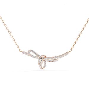 Graceful 14K Gold <b>Bow</b> Design Necklace 0.90CT Lab Grown Diamond IGI Certified Trendy Fine Jewelry For Women Celestial Choker - Product Image 1