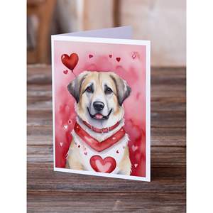Perro Pastor de Anatolia caprichoso A7 tamaño 5x7 tarjetas de notas en blanco tarjetas de felicitación del Día de San Valentín paquete 8 sobres tarjetas de notas en blanco - Product Image 2