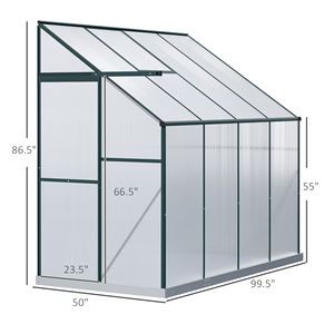 Serra per Hobby 8FT X 4FT X 7FT, Ecologica, con Tetto Inclinato in Policarbonato, Kit Serra con Telaio in Alluminio, Porta Scorrevole e Ventilazione sul Tetto - Product Image 3