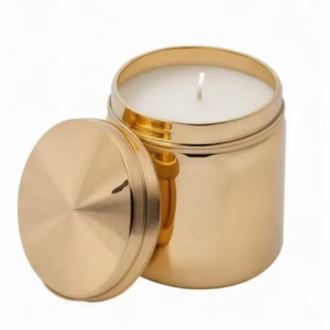 Porte-bougie cylindrique en acier inoxydable avec lumière LED sans flamme pour organisateur de bureau, parfait comme décoration de table pour la maison - Product Image 3