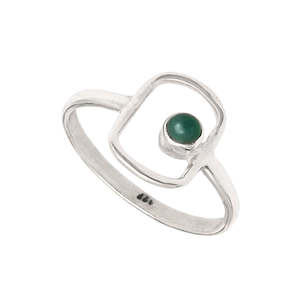 Anillo de Piedra Preciosa de Ónix Verde de Diseño Elegante, Diseño Simple, Precio al por Mayor, Joyería Bohemia Hecha a Mano con Plata de Ley 925 Sólida - Product Image 1